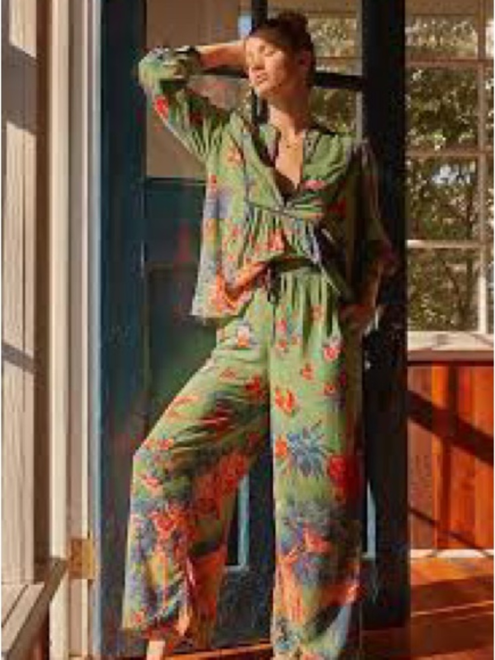 Anthropologie green pj’s